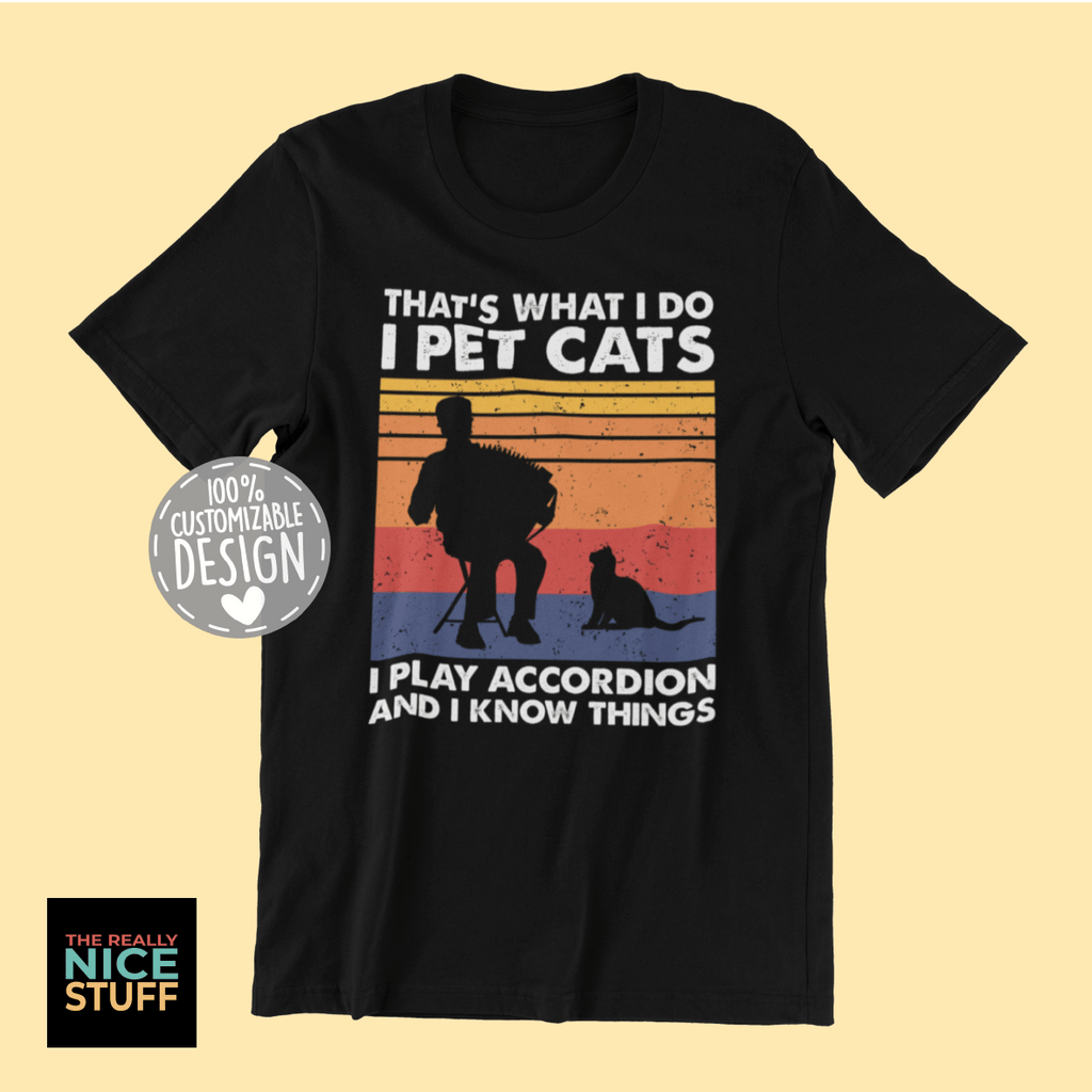 Accordion Players & Cat Lover T-Shirt | Perfect Gift for Accordion Player, Cat Owner Shirt, Unisex - TheReallyNiceStuff