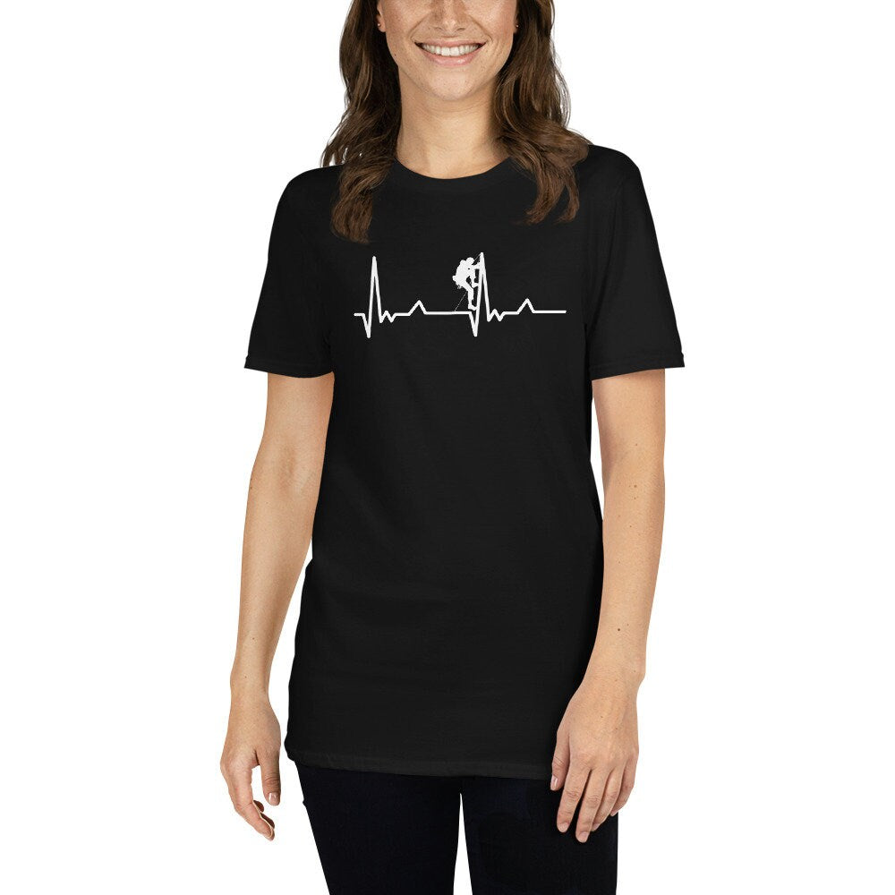 Climbing T-Shirt | Climber Heartbeat Shirt, Rock Climber Gift, Boulder Shirt, Climbing Lover Shirt, Unisex