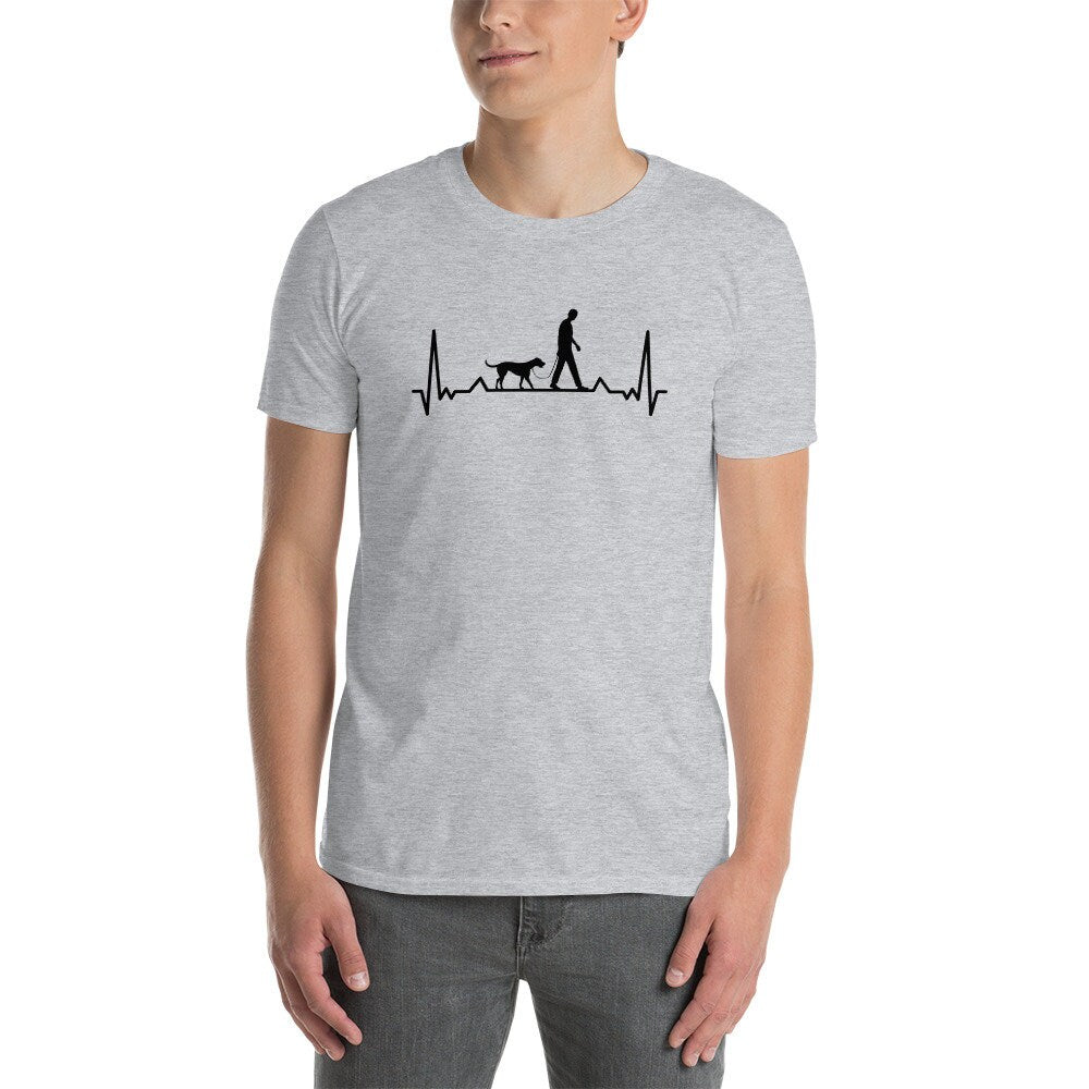 Dog Walking Heartbeat T-Shirt | Dog Sitter Gift, Dog Walker Outfit, Professional Pet Care Apparel, Unisex