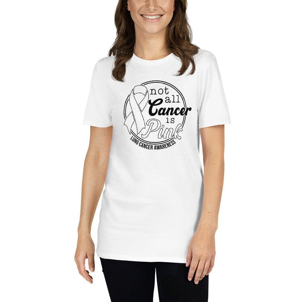 Lung Cancer Awareness T-Shirt | White Ribbon Shirt, Cancer Warrior Gift, Cancer Support Apparel. Unisex