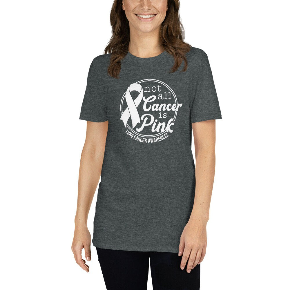 Lung Cancer Awareness T-Shirt | White Ribbon Shirt, Cancer Warrior Gift, Cancer Support Apparel. Unisex