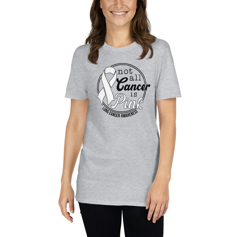 Lung Cancer Awareness T-Shirt | White Ribbon Shirt, Cancer Warrior Gift, Cancer Support Apparel. Unisex