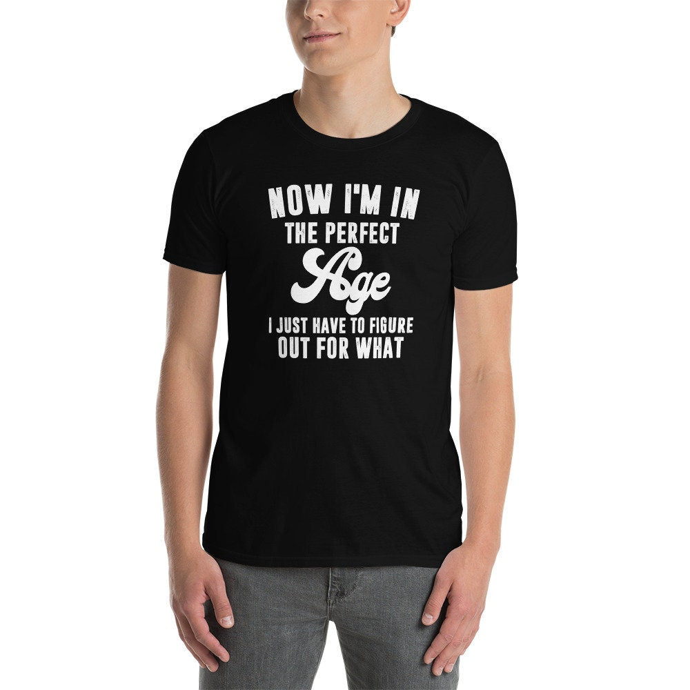 I&#39;m In The Perfect Age T-Shirt | Retirement Gift, Funny Birthday Shirt, Old People Shirt, Midlife Crisis Tee, Novelty Shirt, Unisex