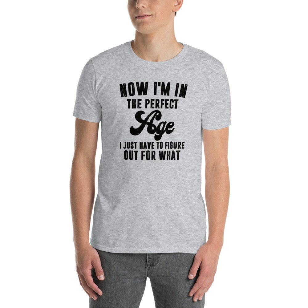 I&#39;m In The Perfect Age T-Shirt | Retirement Gift, Funny Birthday Shirt, Old People Shirt, Midlife Crisis Tee, Novelty Shirt, Unisex