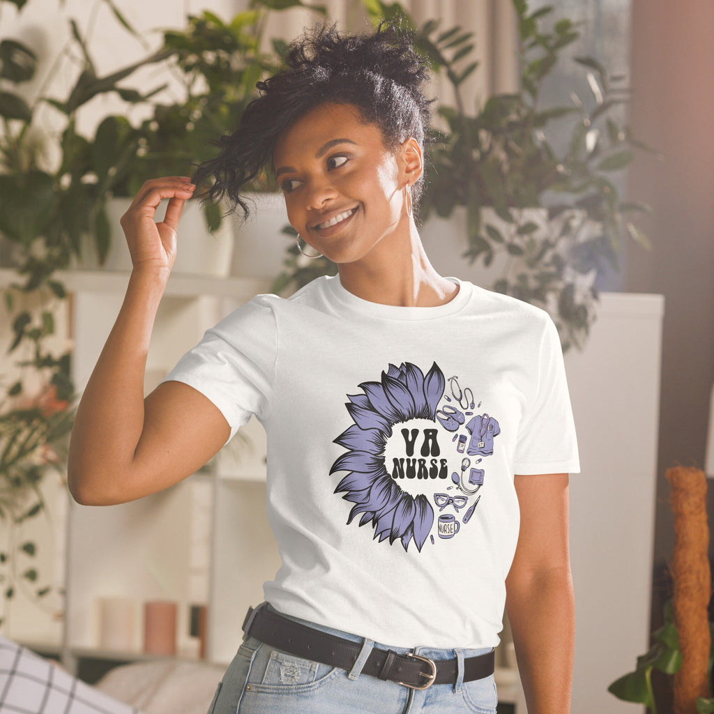 VA Nurse T-Shirt | Veterans Affairs Nurse Gift, Military Nurse Shirt, Sunflower Nurse Life Tee, Unisex