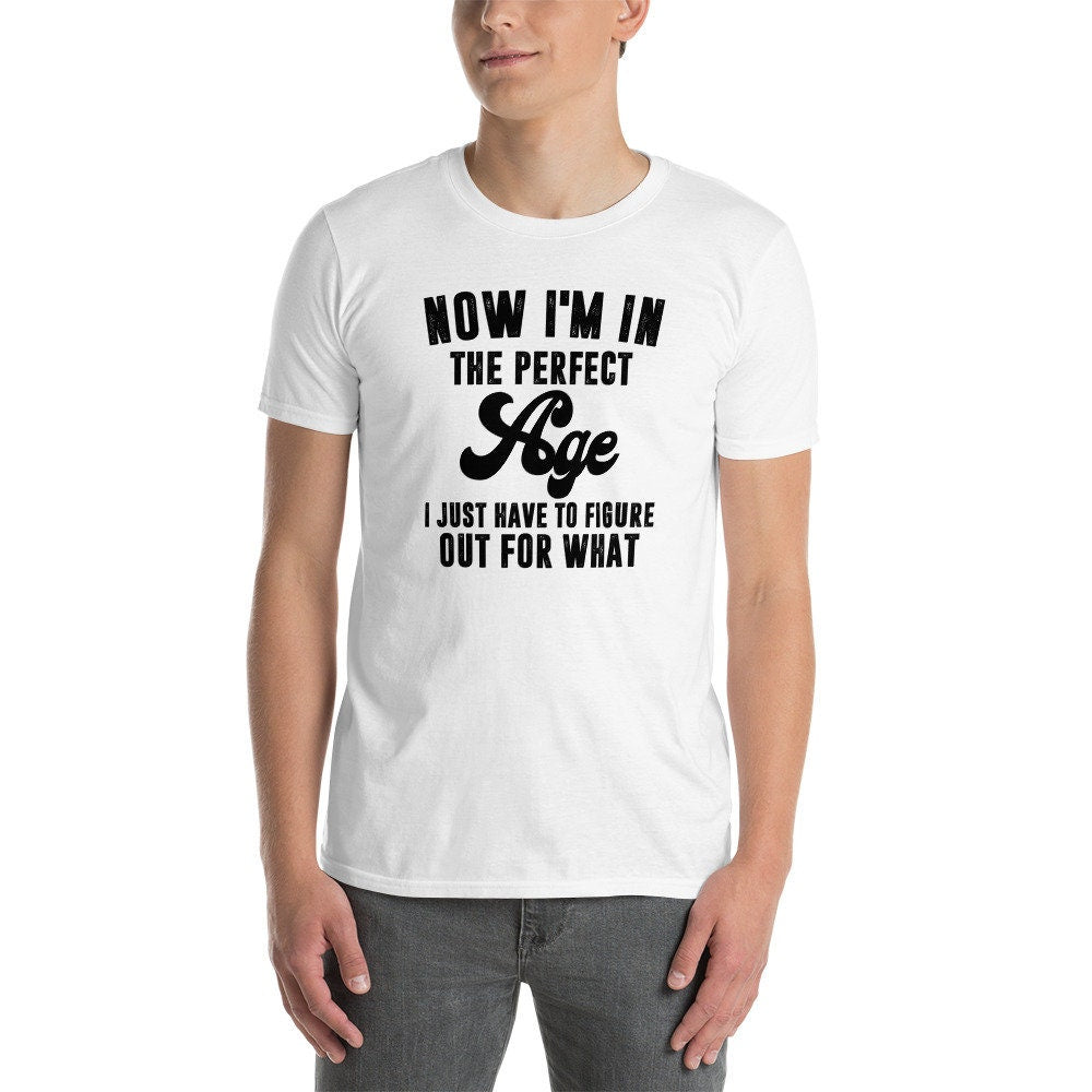 I&#39;m In The Perfect Age T-Shirt | Retirement Gift, Funny Birthday Shirt, Old People Shirt, Midlife Crisis Tee, Novelty Shirt, Unisex