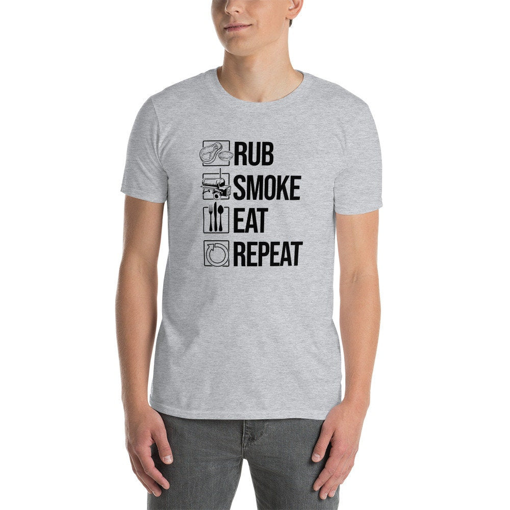 Meat Smoker T-Shirt | Rub Smoke Eat Repeat, BBQ Smoker Shirt, Grilling Shirt, Smoking Meat Lover, BBQ Party, Unisex