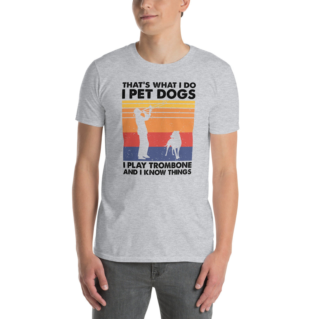 Trombone & Dog Lover T-Shirt | Musical Tee for Trombonists with a Heart for Dogs, Musician Gift, Unisex